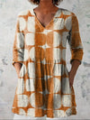 Ella | Geometric V-Neck Shirt