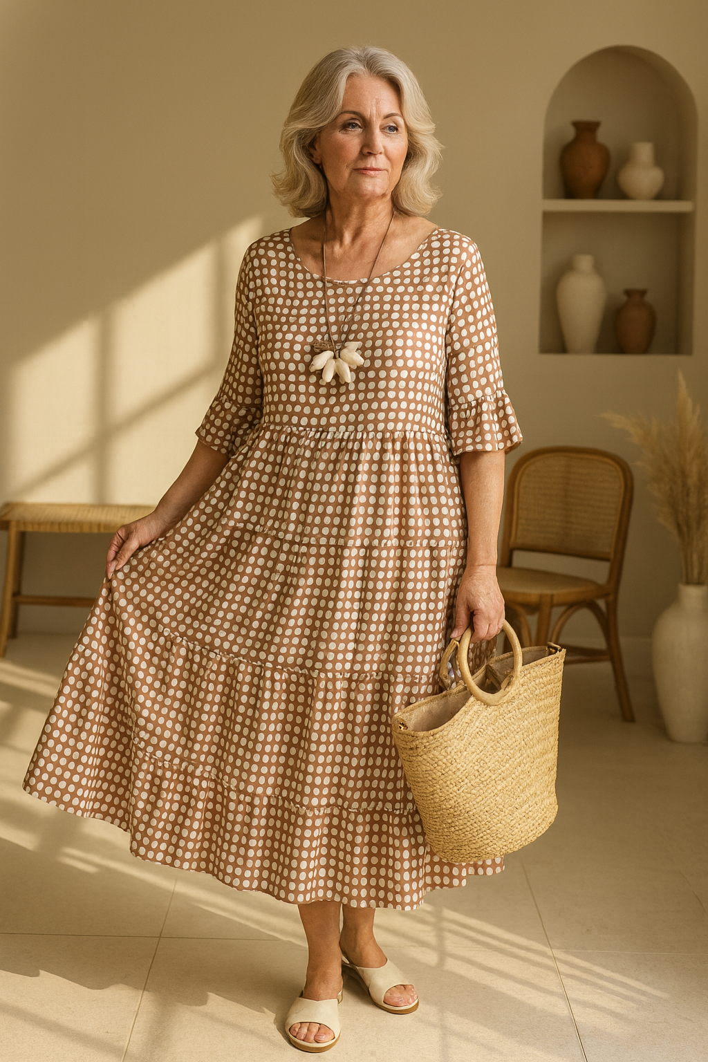 FELICITY | SHORT-SLEEVE SABLE MIDI DRESS