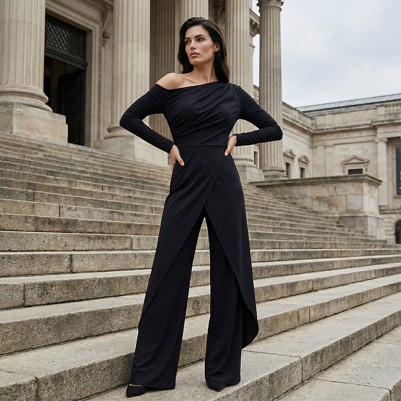 Women's Elegant One-Shoulder Jumpsuit