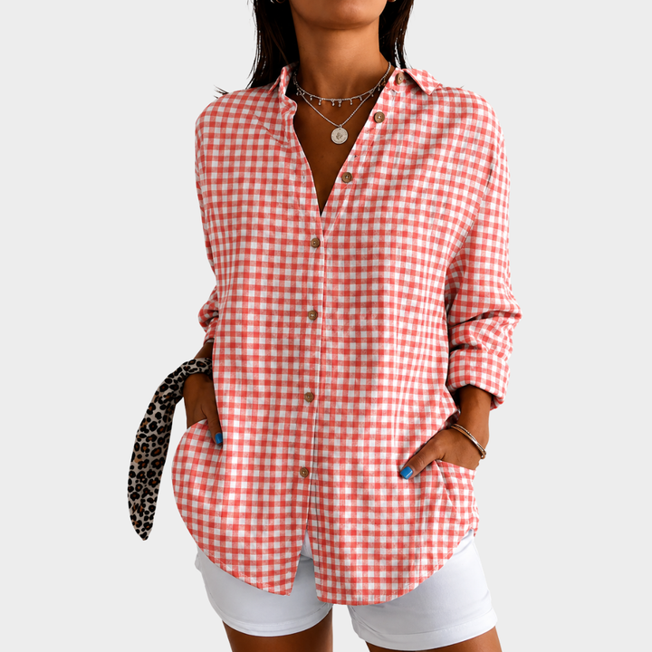 Coral™ Check Blouse