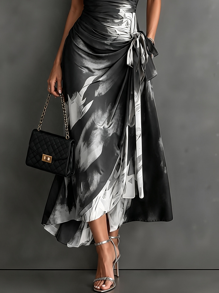 Marielle | Abstract Wrap Midi Dress