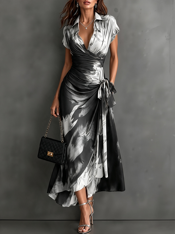Marielle | Abstract Wrap Midi Dress