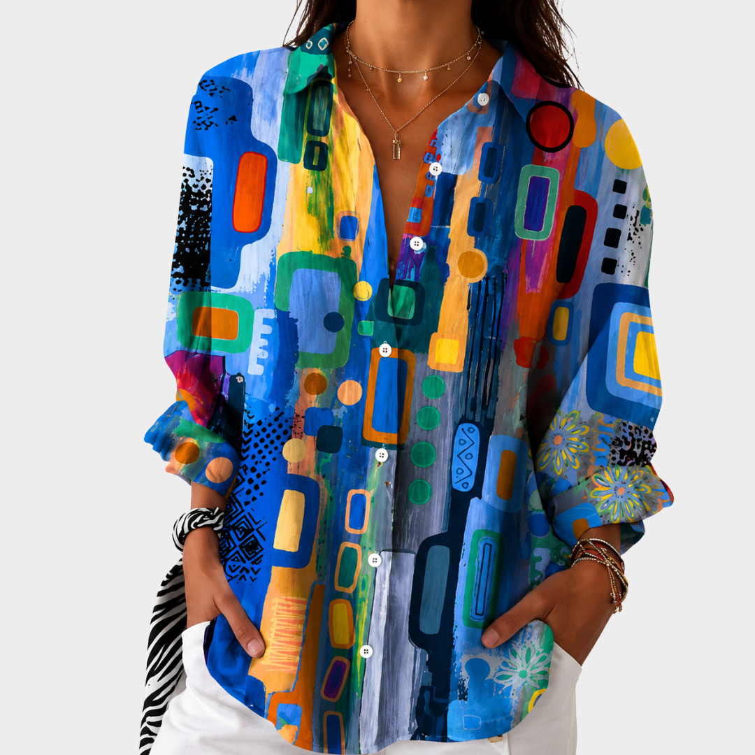 Vivienne™ Mosaic Print Blouse