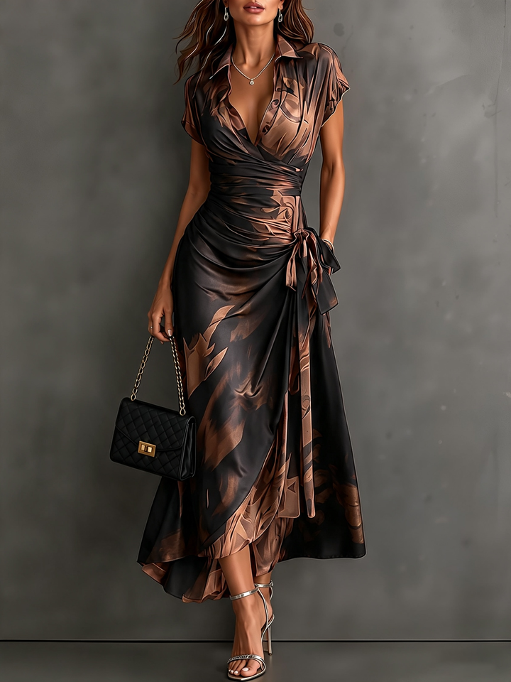 Marielle | Abstract Wrap Midi Dress