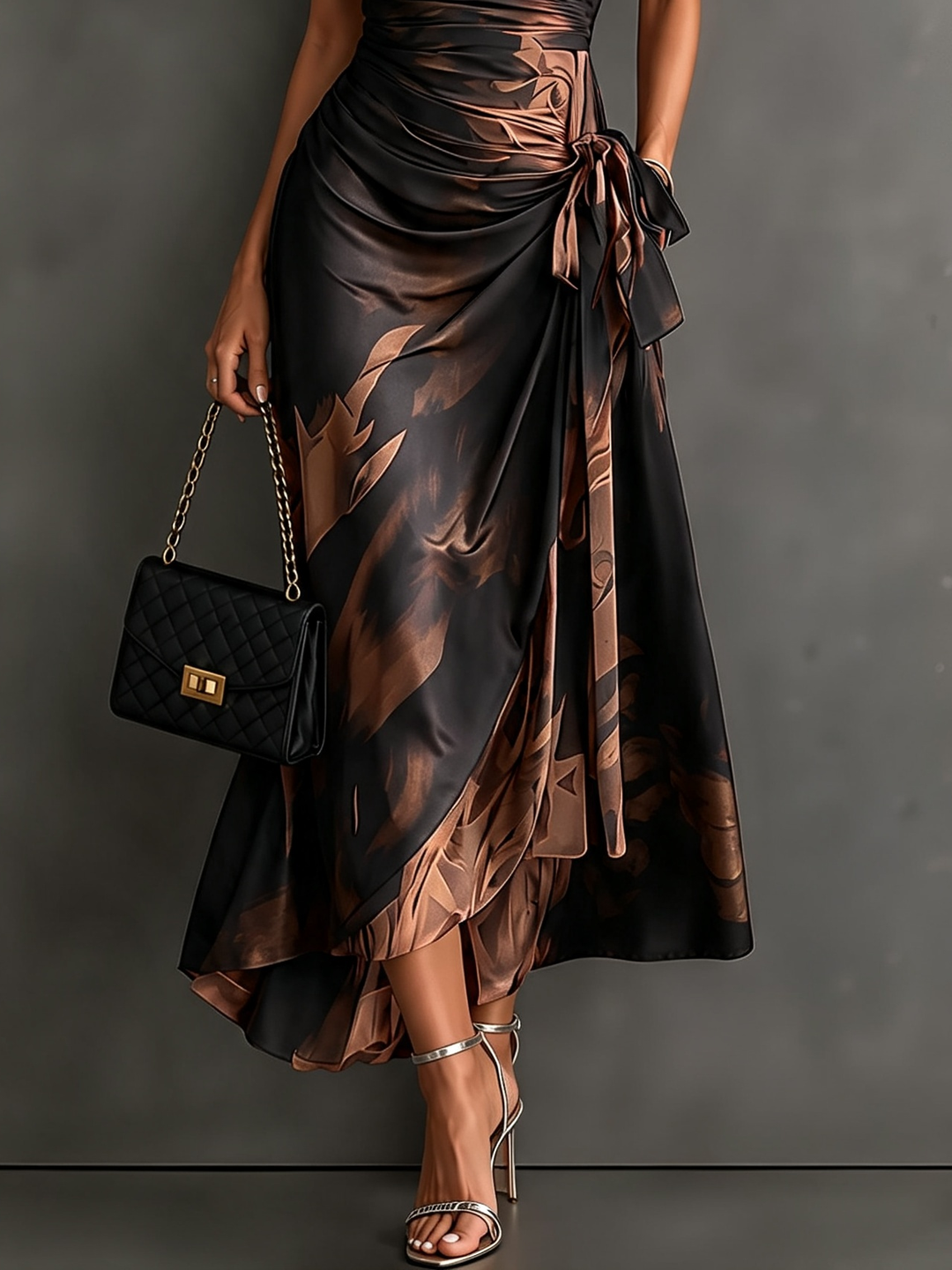 Marielle | Abstract Wrap Midi Dress