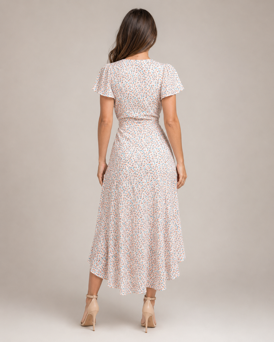 Maris- Wrap Dress with Floral Print and V-Neck