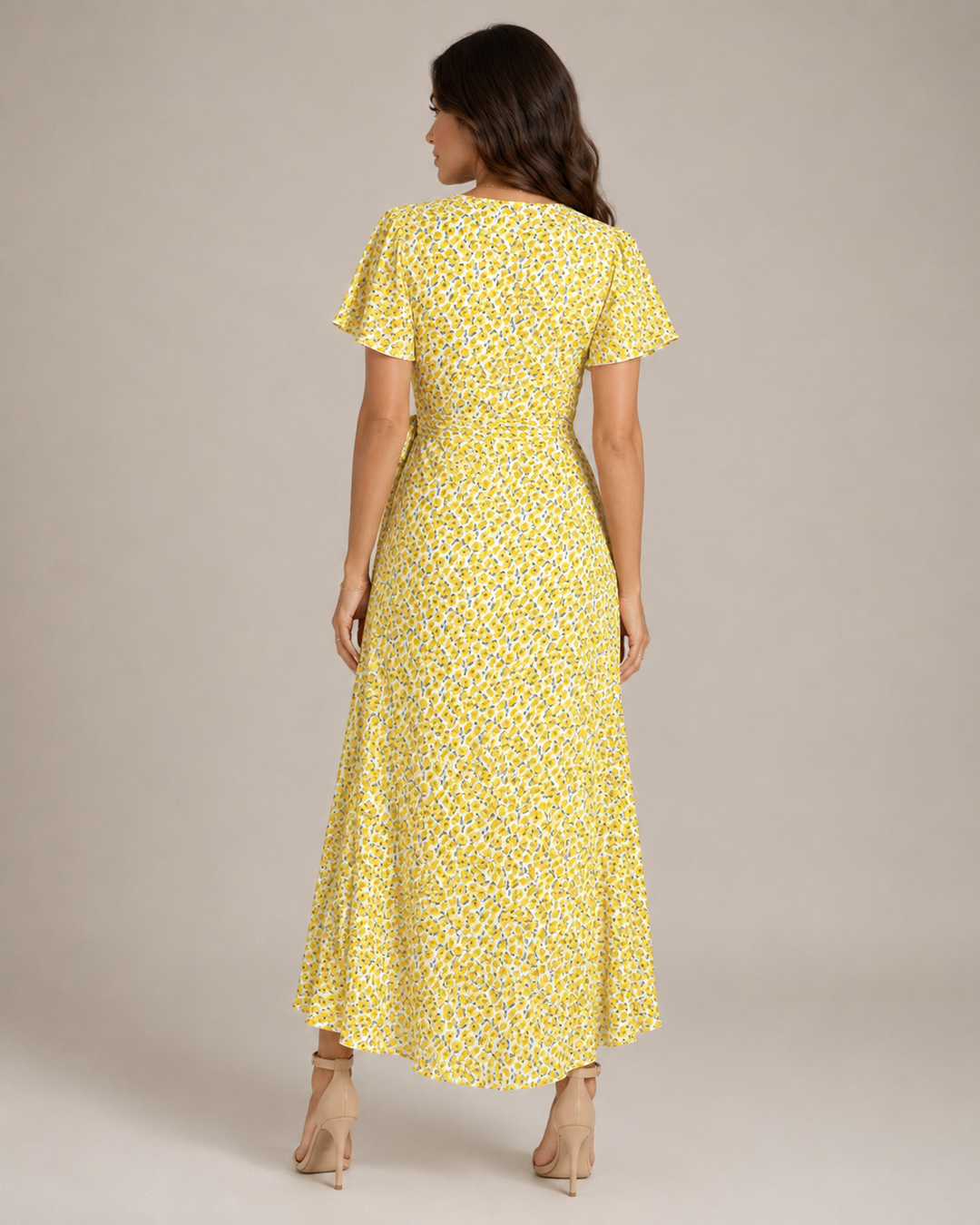 Maris- Wrap Dress with Floral Print and V-Neck