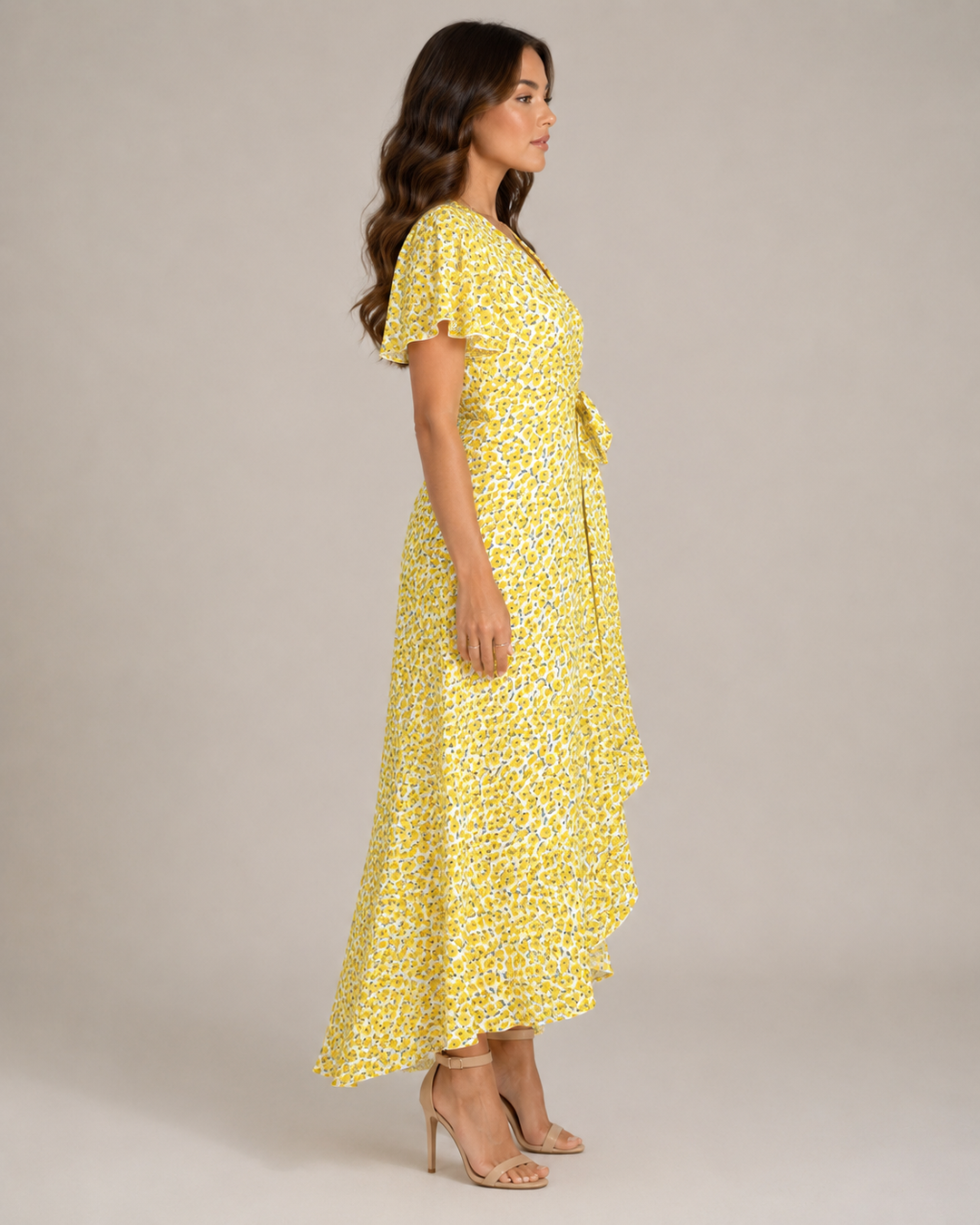Maris- Wrap Dress with Floral Print and V-Neck