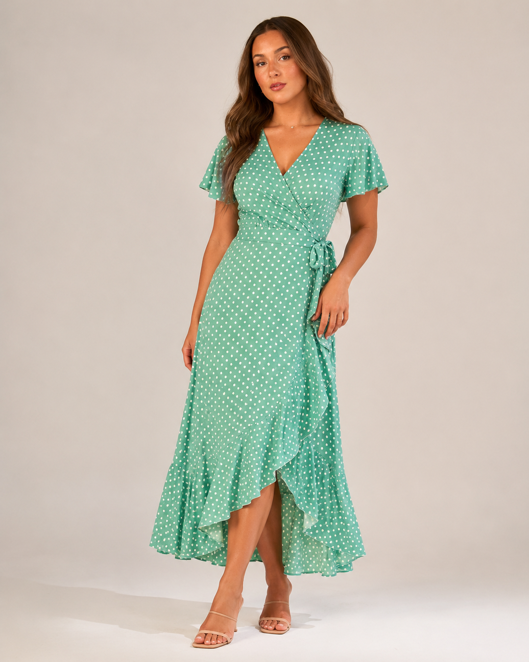 Maris- Wrap Dress with Floral Print and V-Neck