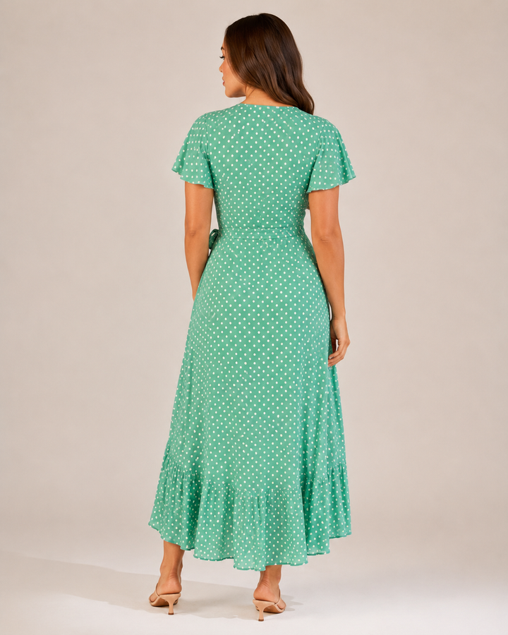 Maris- Wrap Dress with Floral Print and V-Neck