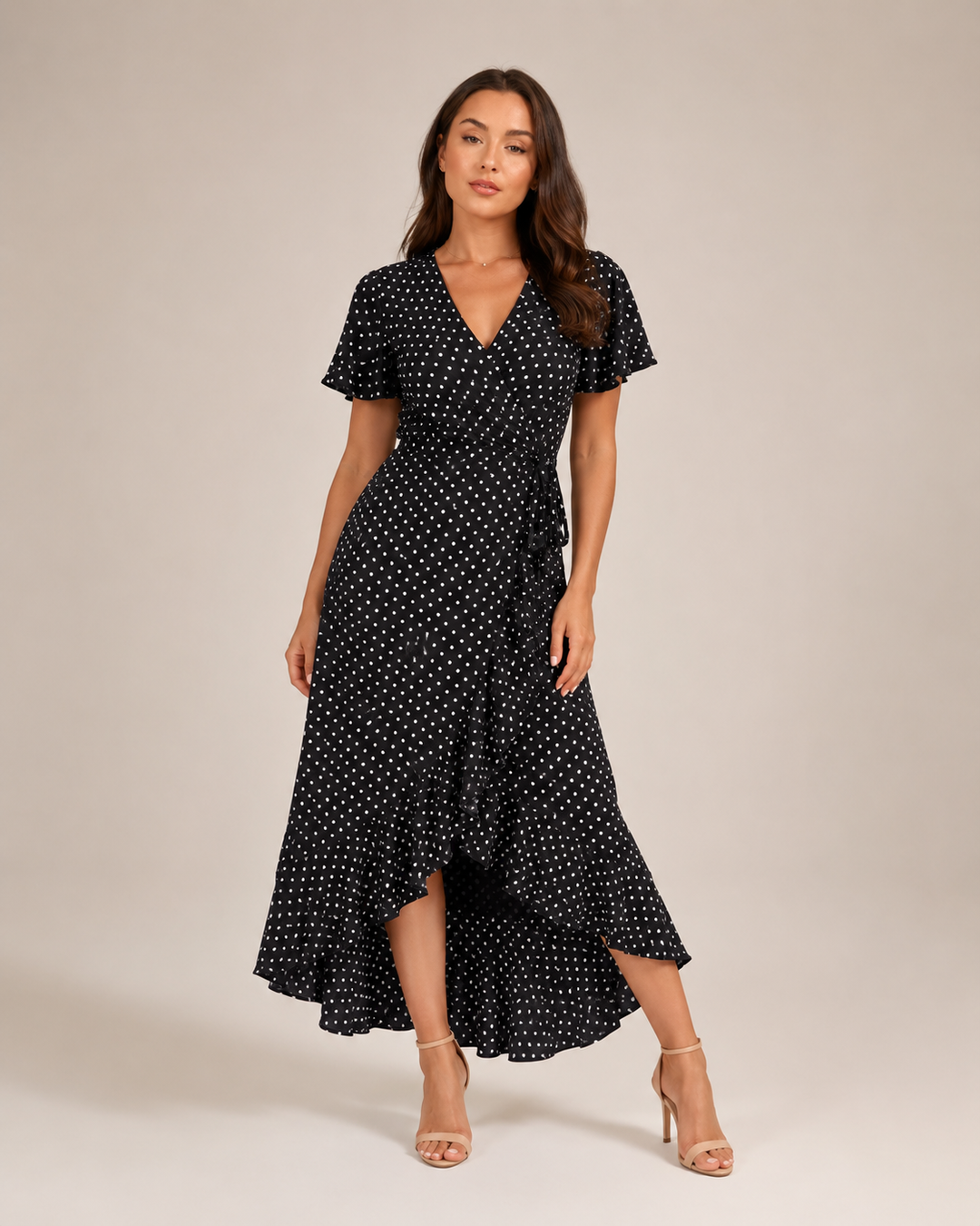 Maris- Wrap Dress with Floral Print and V-Neck