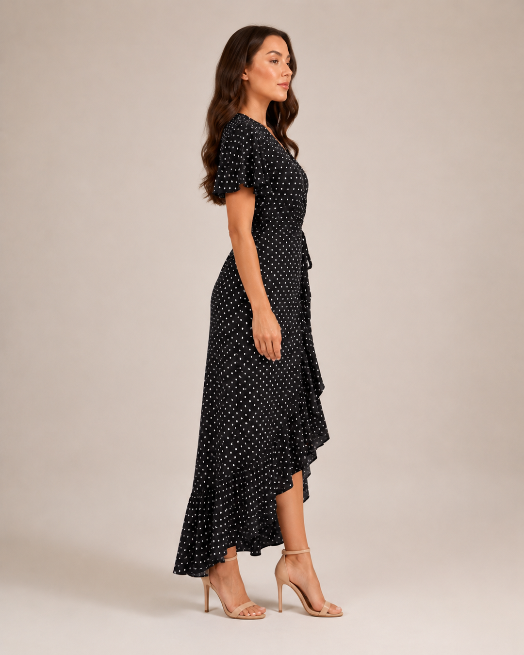 Maris- Wrap Dress with Floral Print and V-Neck