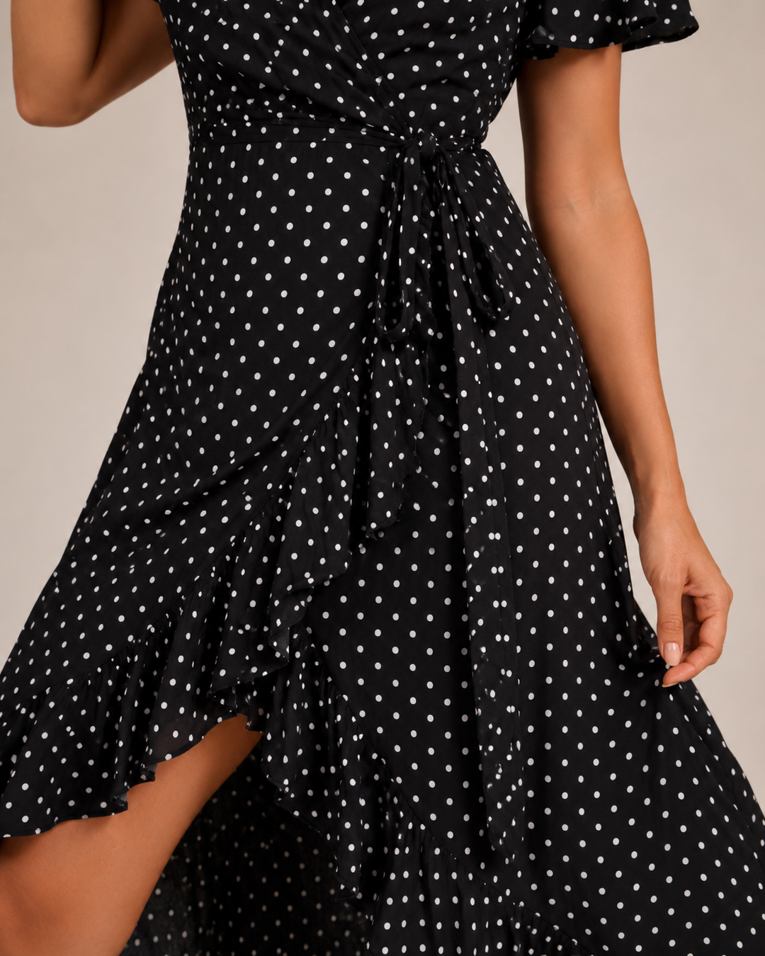 Maris- Wrap Dress with Floral Print and V-Neck