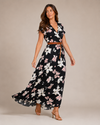 Miranda - Maxi Dress with Elegant Print and Tie Belt