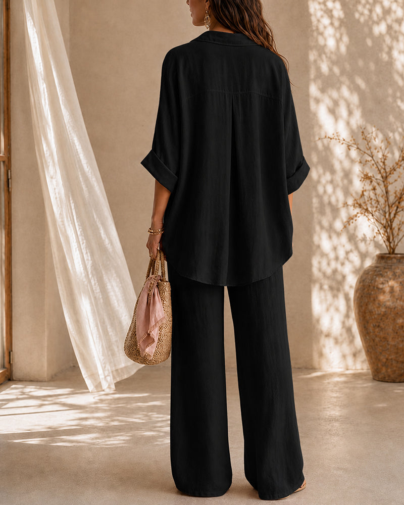 Casual Cotton Linen Shirt and Pants