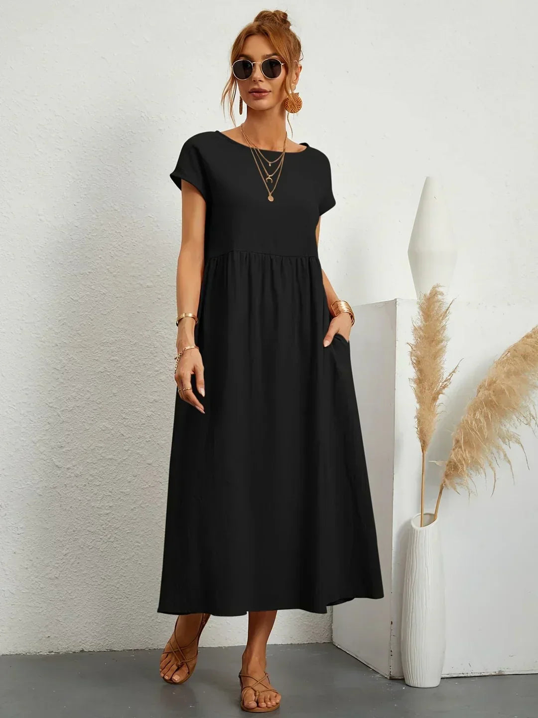 MAXINE | FLUID ELEGANT TIMELESS MIDI DRESS
