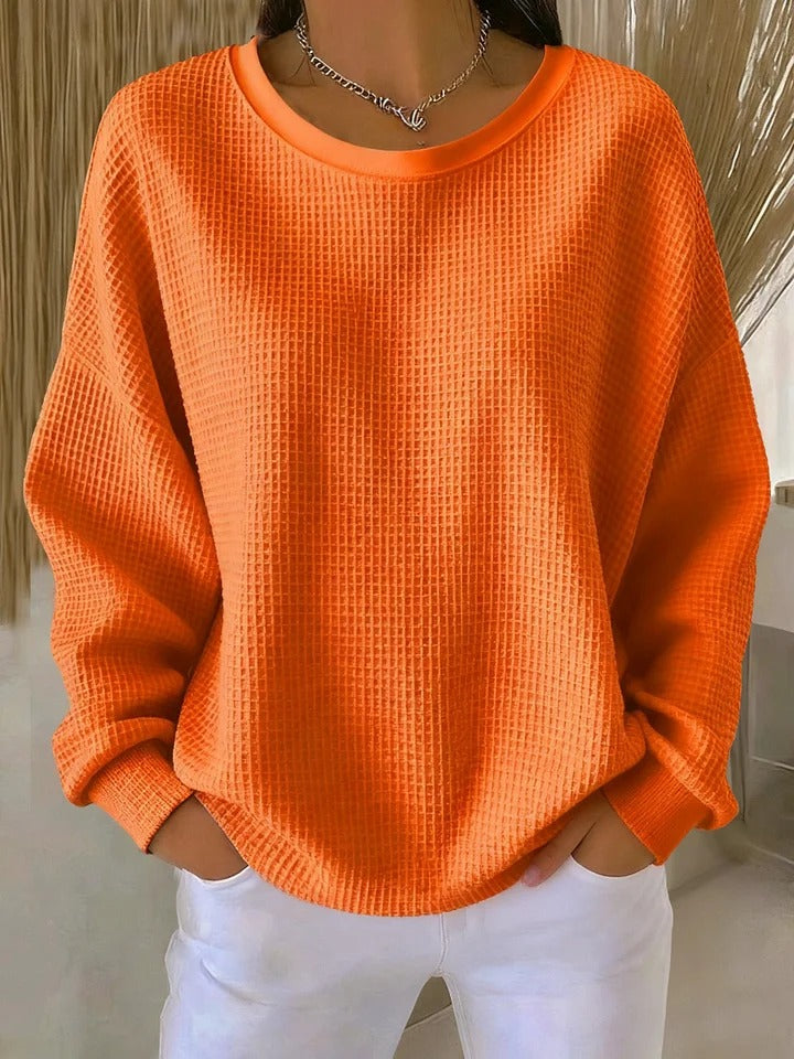 Eden | Women's Soft Textured Sweater, Minimalist Relaxed Fit Knit Sweater