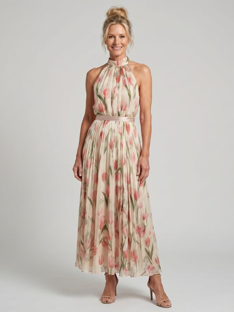 The Anouk Pleated Maxi Dress