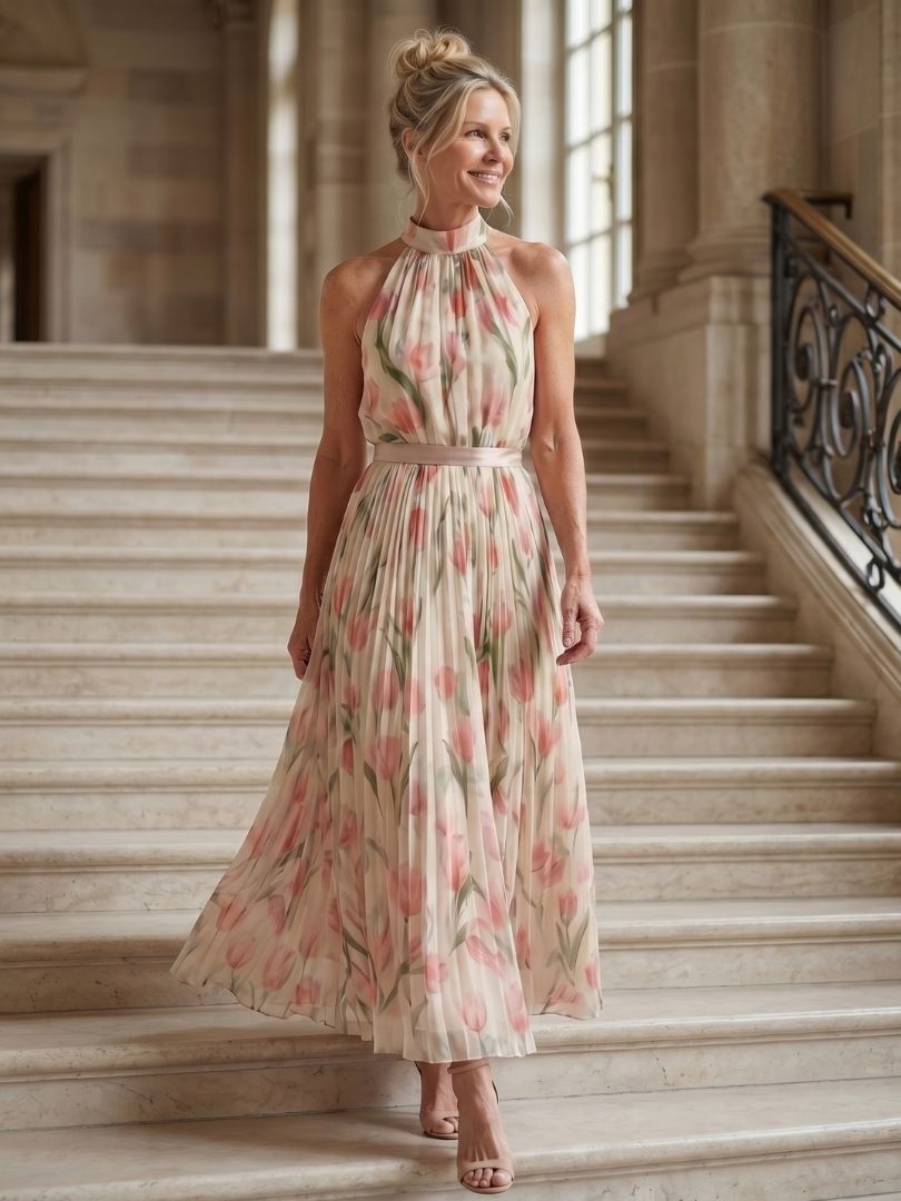 The Anouk Pleated Maxi Dress