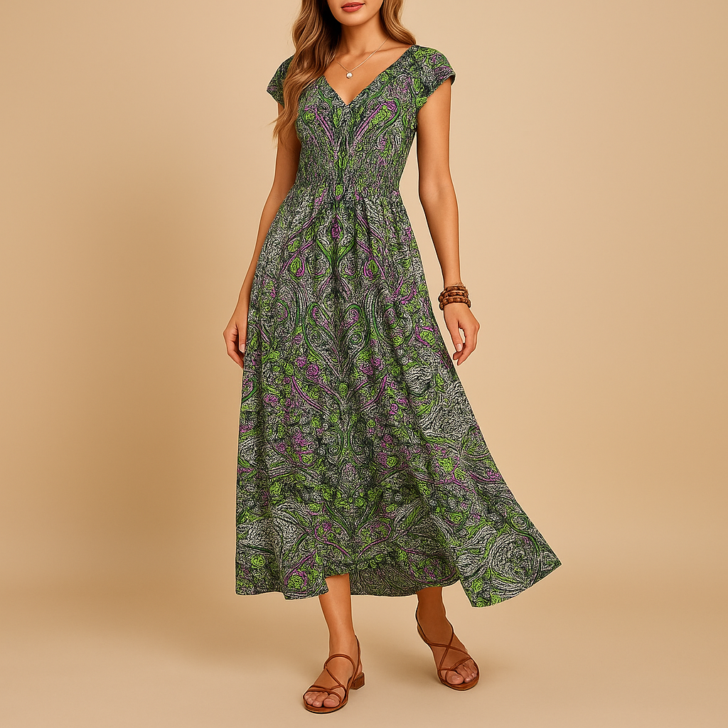 Boho Maxi Summer Dress with Vibrant Colours for Women | Jente