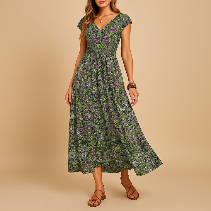 Boho Maxi Summer Dress with Vibrant Colours for Women | Jente