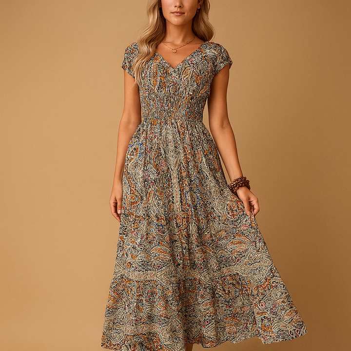Boho Maxi Summer Dress with Vibrant Colours for Women | Jente