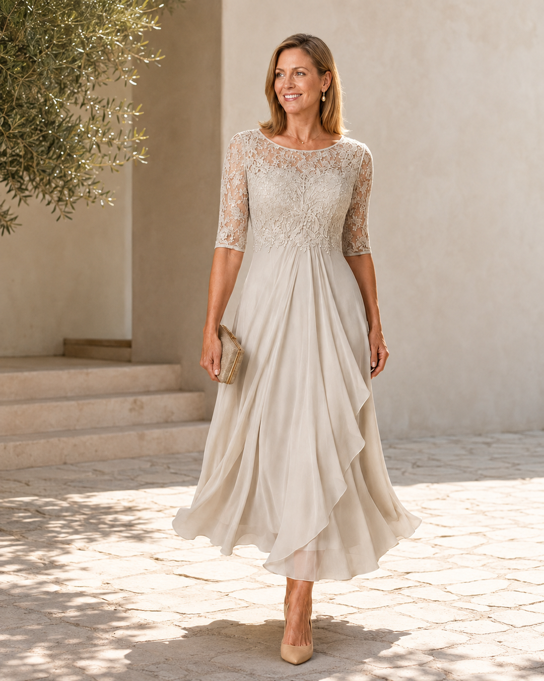 Rosa – The Flattering Lace Midi Dress