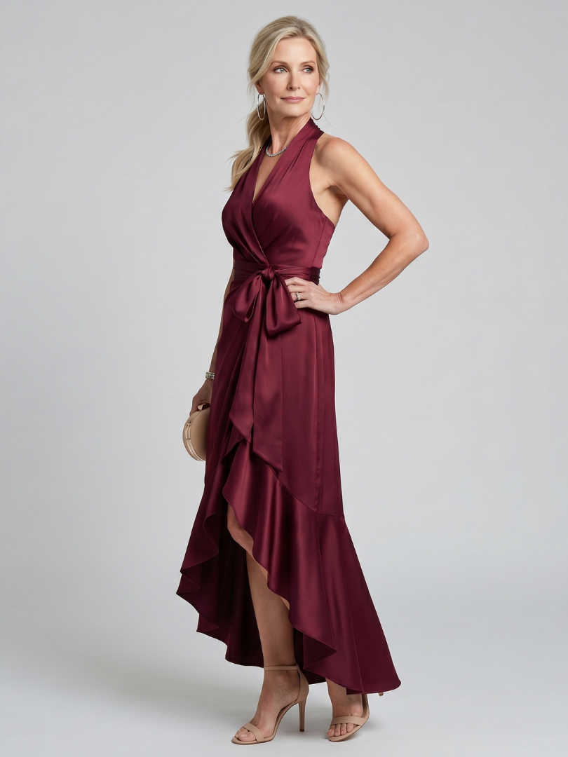 The Delyth Halter Wrap Dress