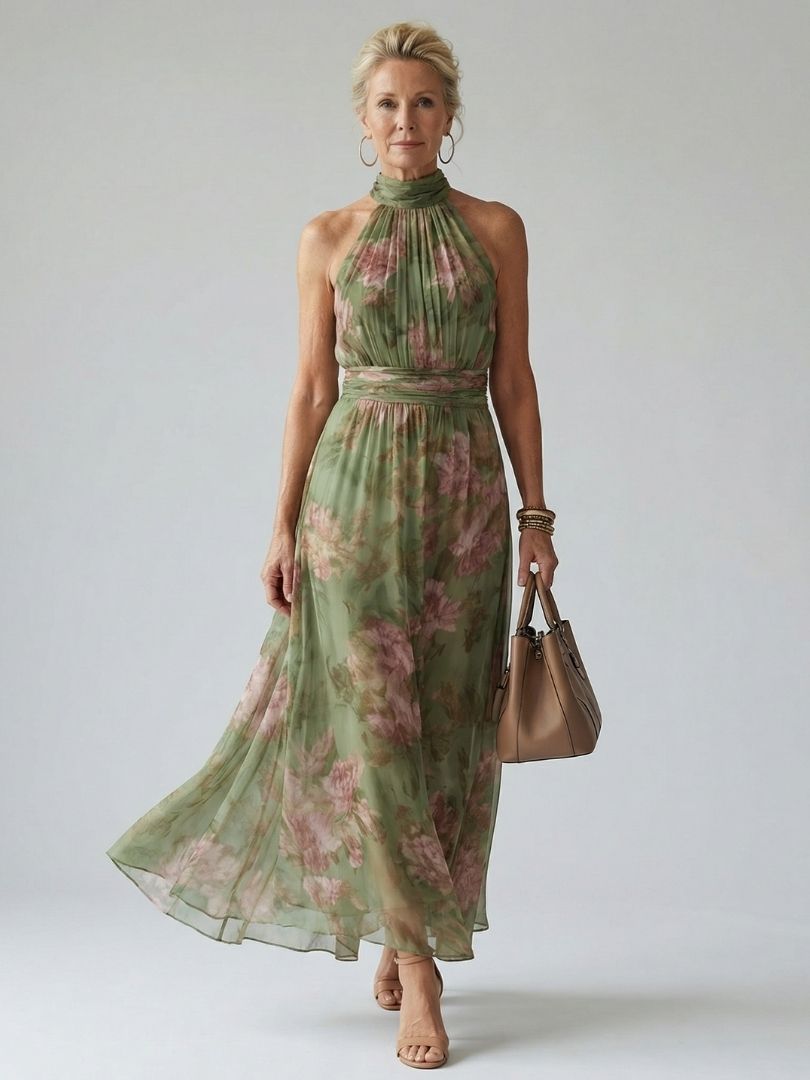 The Marguerite Halter Maxi Dress