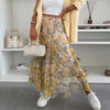 Trendy Print Elastic Waistband Flowy Maxi Skirt