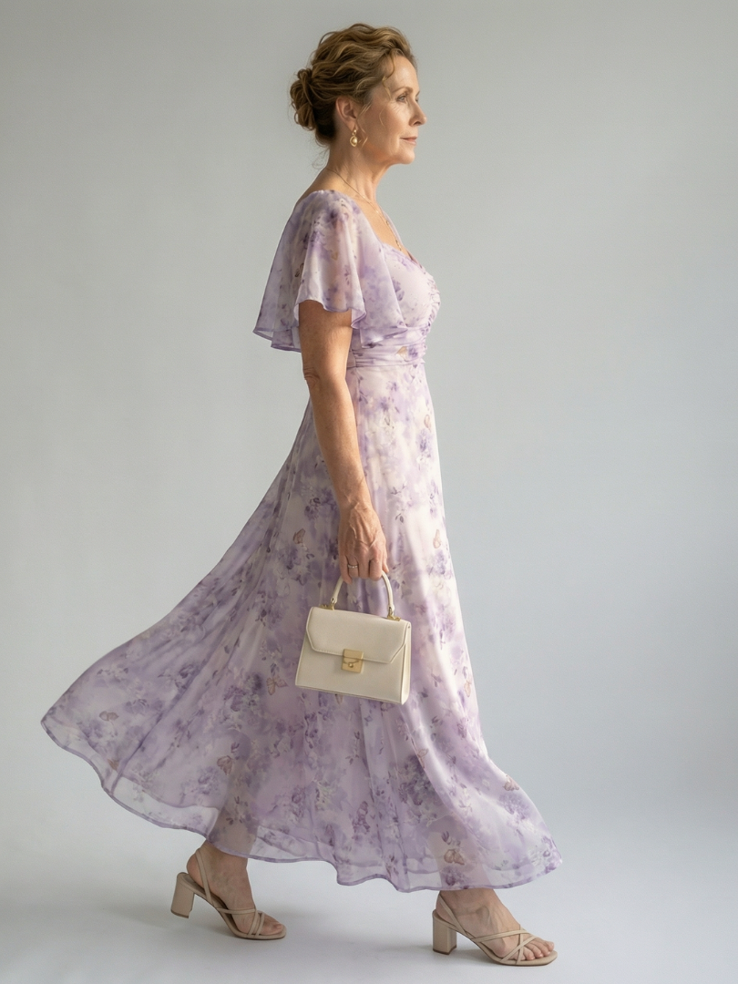 The Faye Flutter Sleeve Dress